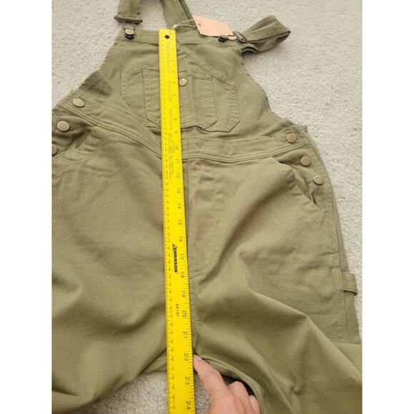 NWT Quince Organic Stretch Cotton Twill Relaxed Overalls Women Small Olive - Picture 7 of 11